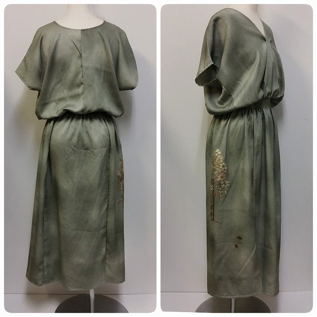 ☆ 着物リメイク 桜 シルク ワンピース ☆ n644e | 縁側・ちゃぶ台 お