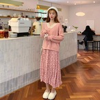 ルーズVネックプルオーバー スリーブ 袖ニット セーター花柄 お花 フラワースカート かわいい 可愛い ガーリー 大人可愛い 大人かわいい フェミニン 大人ガーリー 女性 レディース ゆめかわ86535967454