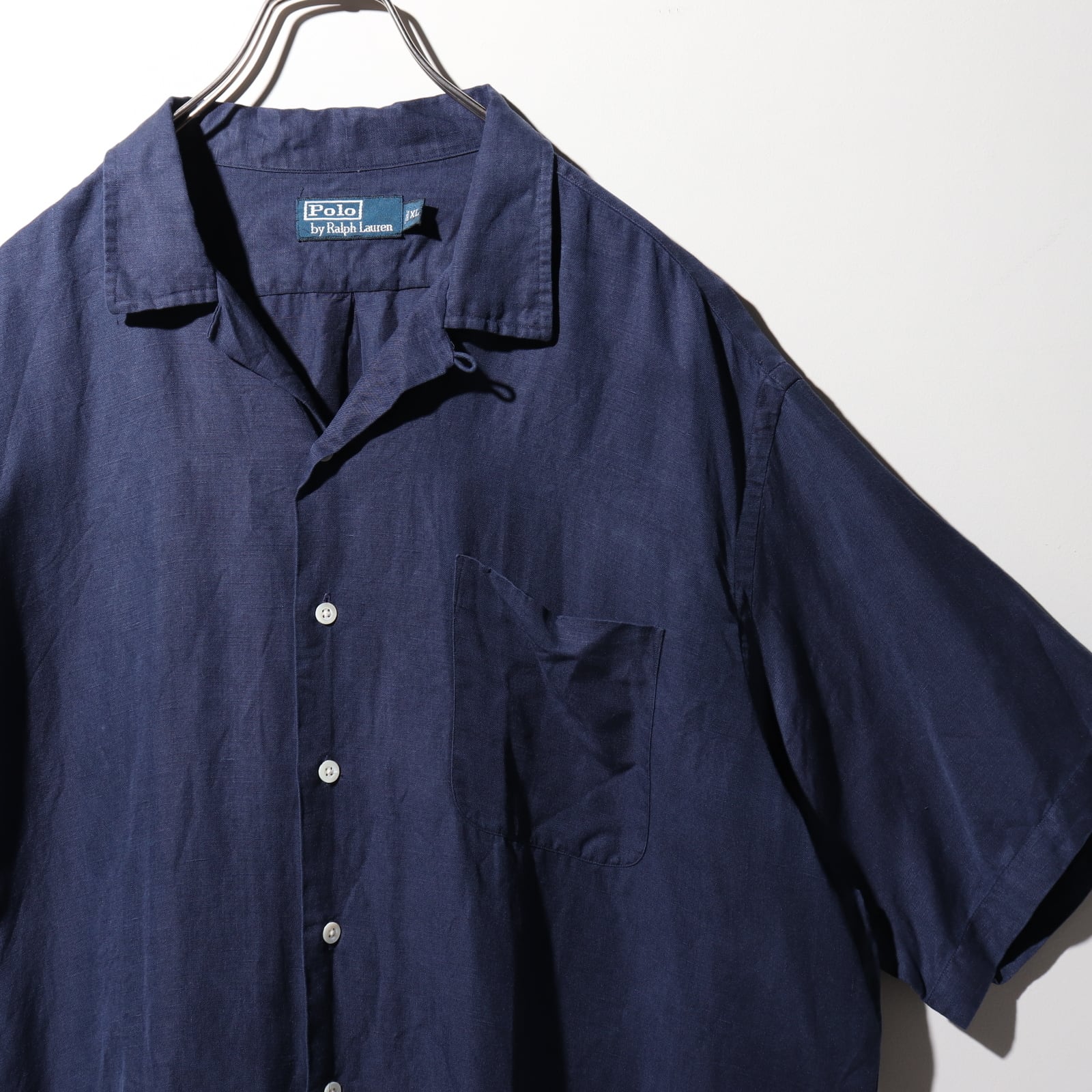 極美品 XL ネイビー caldwell 半袖開襟シャツ ポロラルフローレン polo 
