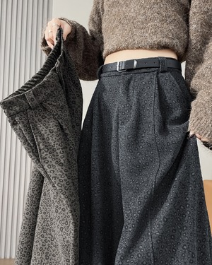 ジャカードレオパードワイドパンツ 2color A0664