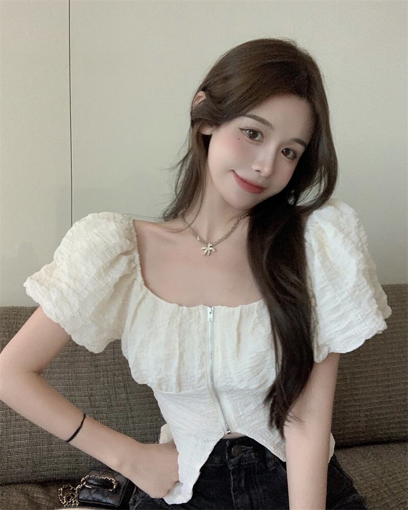 スリーブTシャツ サマーショートスリムトップス 夏物 スクウェア ブラックストロベリース45005197405