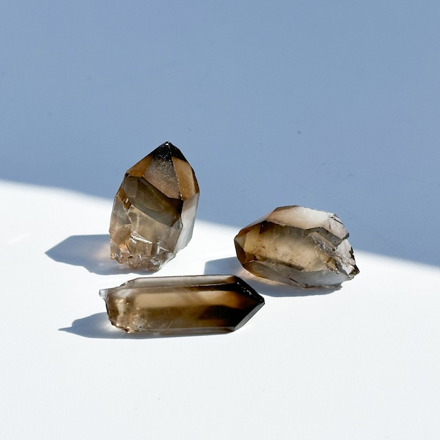 ミナスジェライス産 スモーキークォーツ 原石３個set 03 ◇Smoky quartz◇天然石・鉱物・パワーストーン