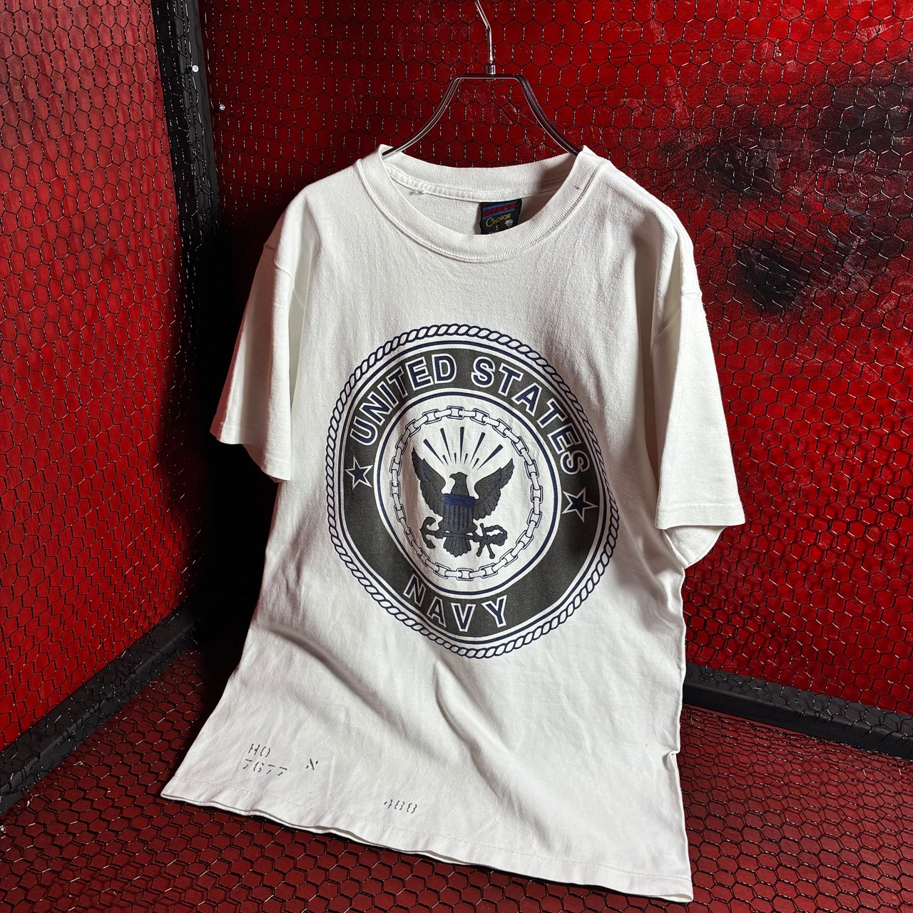 90s〜00s SOFFE US.NAVYリフレクター Tシャツ　ホワイト　ミリタリー
