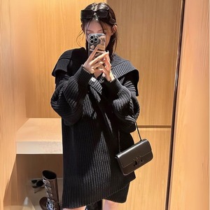 ハイエンド  ビッグラペル　ニット　コーディガン〈１カラー サイズS-XL〉