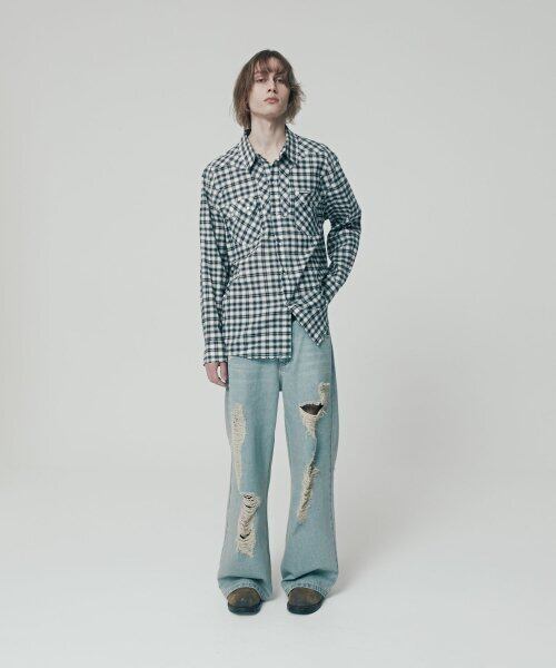 ☆LE SSERAFIM カズハ 着用！！【THEVINYLHOUSE】WESTERN CHECK SHIRTS