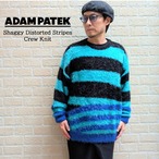 ADAMPATEK shaggy distorted stripes crew knit