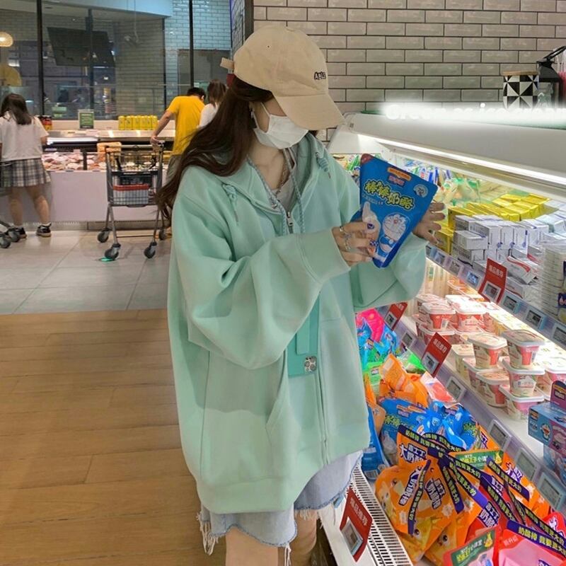 フードセーター コート スプリングオータムルーズ 春物 秋物 試着室94411012866