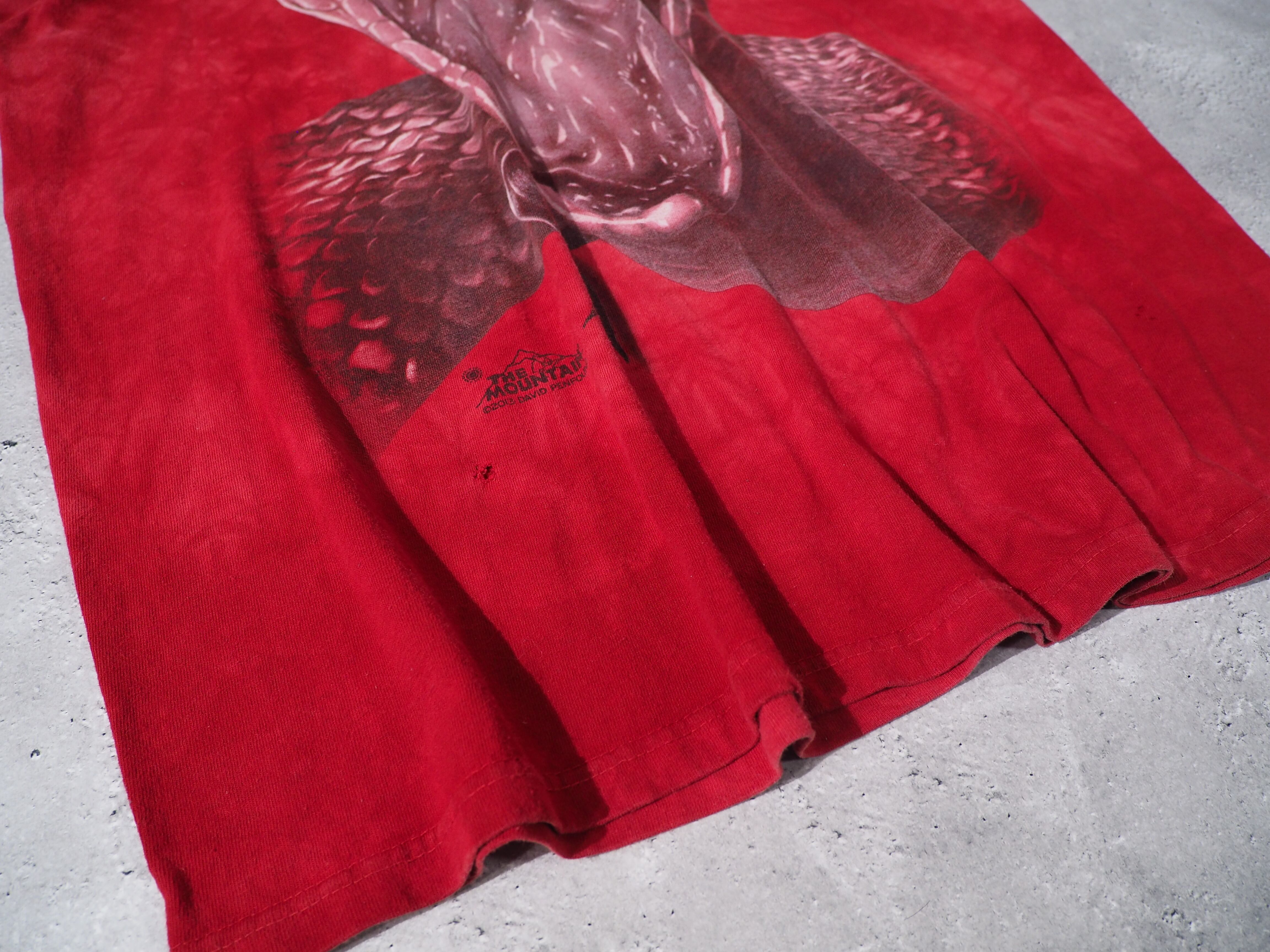 憤怒 - Huge viper printed Yarn-dyed loose Tee