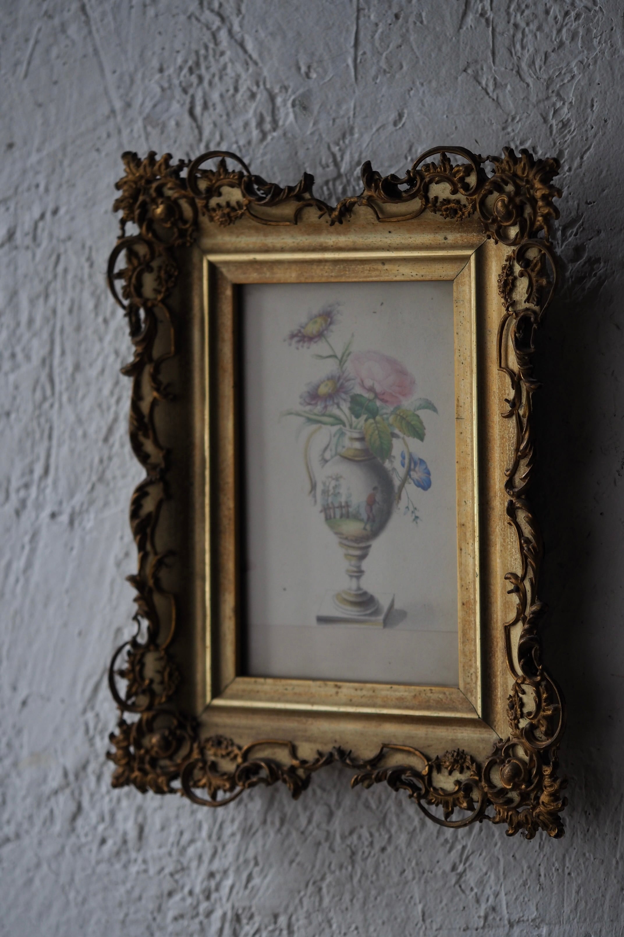 壺と花 オルモル装飾額 No.2-antique gilt bronze frame