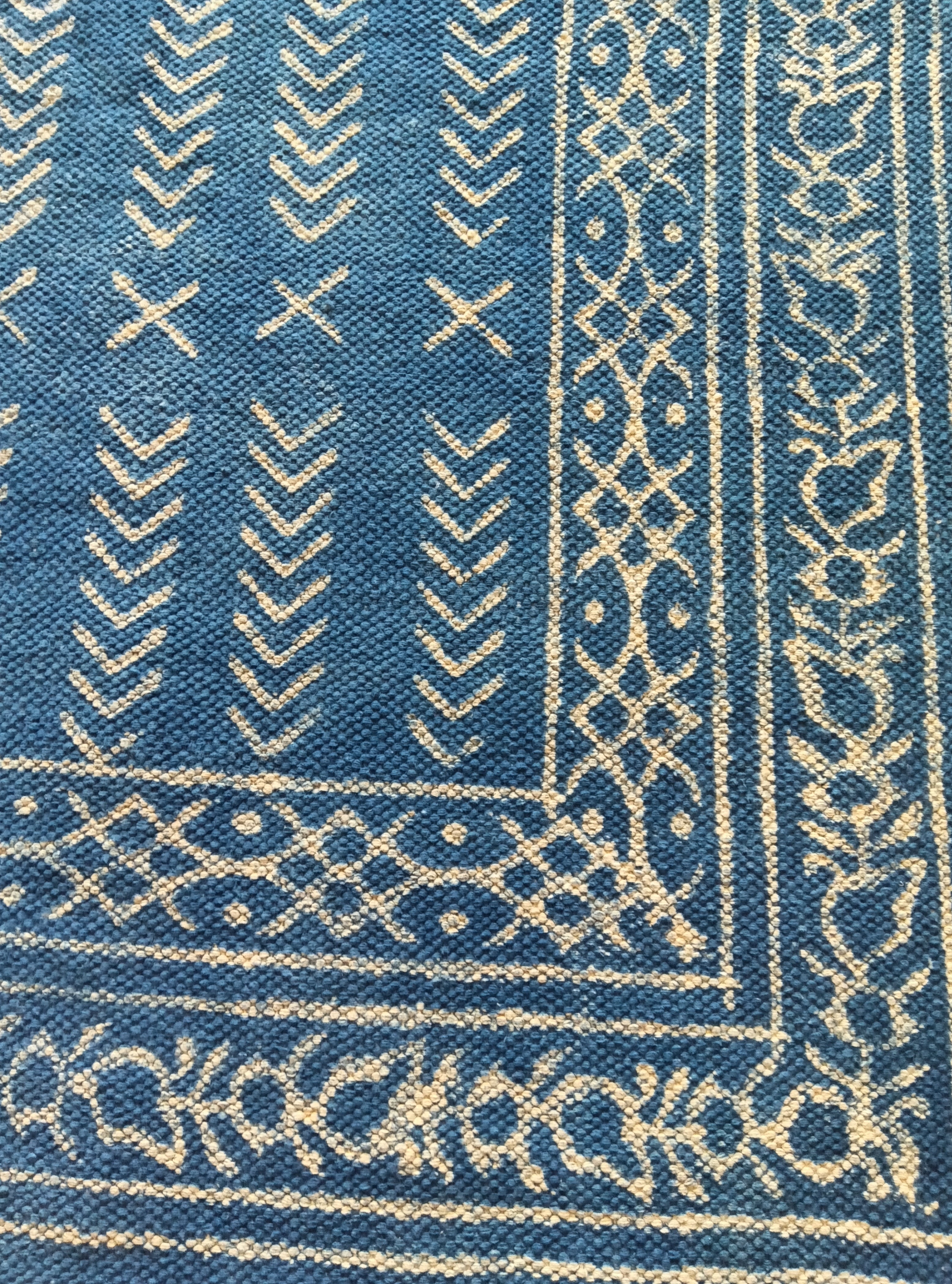 インド/インディゴラグ インド直輸入】ラグ ラグマット 120×180cm インディゴ染め コットン 綿