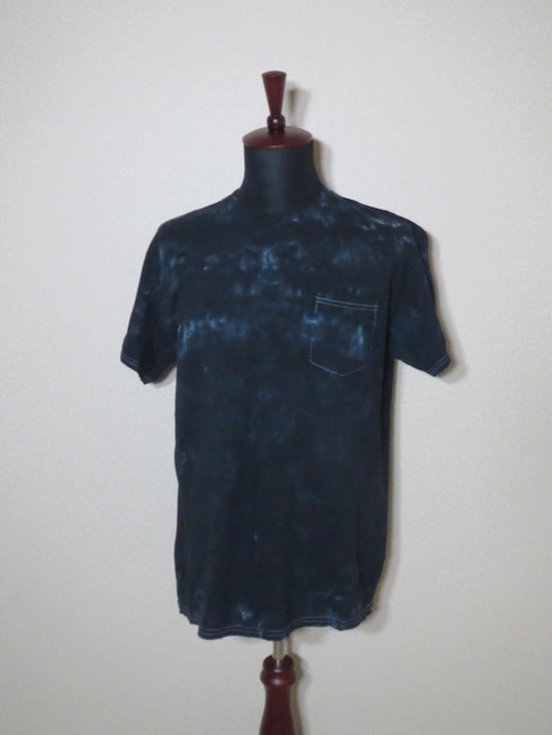 CROW TIPI TIE-DYE BLACK SUNFLOWER BACK PT POCKET TEE 3