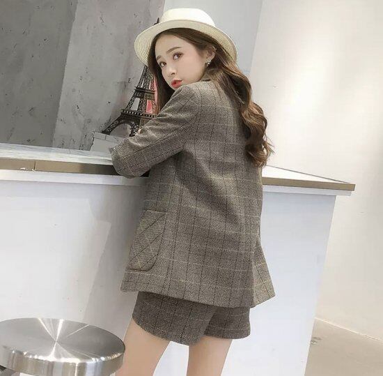 セットアップ 2点セットチェック レディース 楽ちん トップス ボトムス おしゃれ 可愛い 秋冬新作 S/M/L/XL セットアップ レディース 長袖 2点セット チェック柄 ジャケット