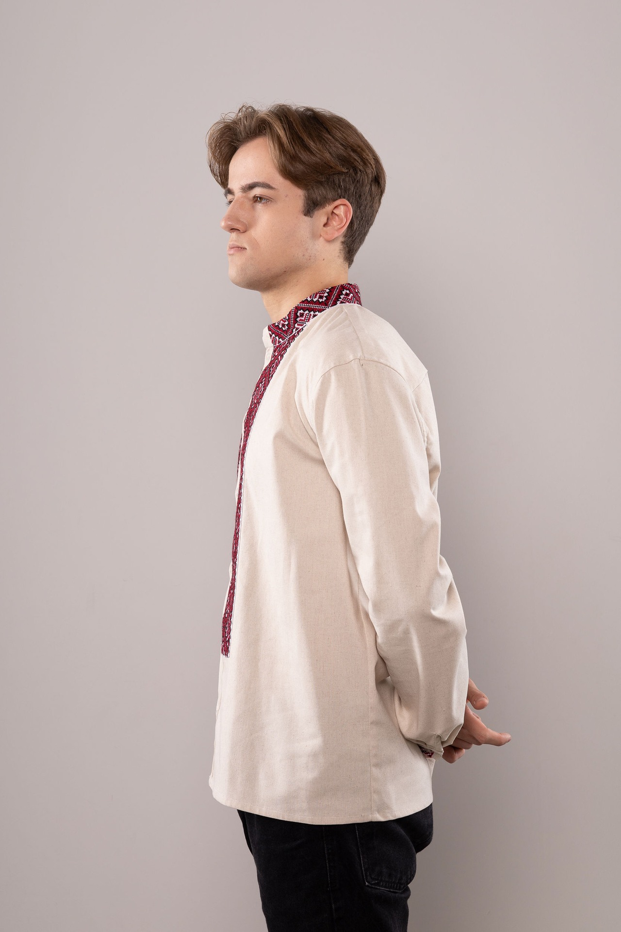 ウクライナ刺繍ヴィシヴァンカ　クロスステッチ手刺繍　Lサイズ　メンズ - 10