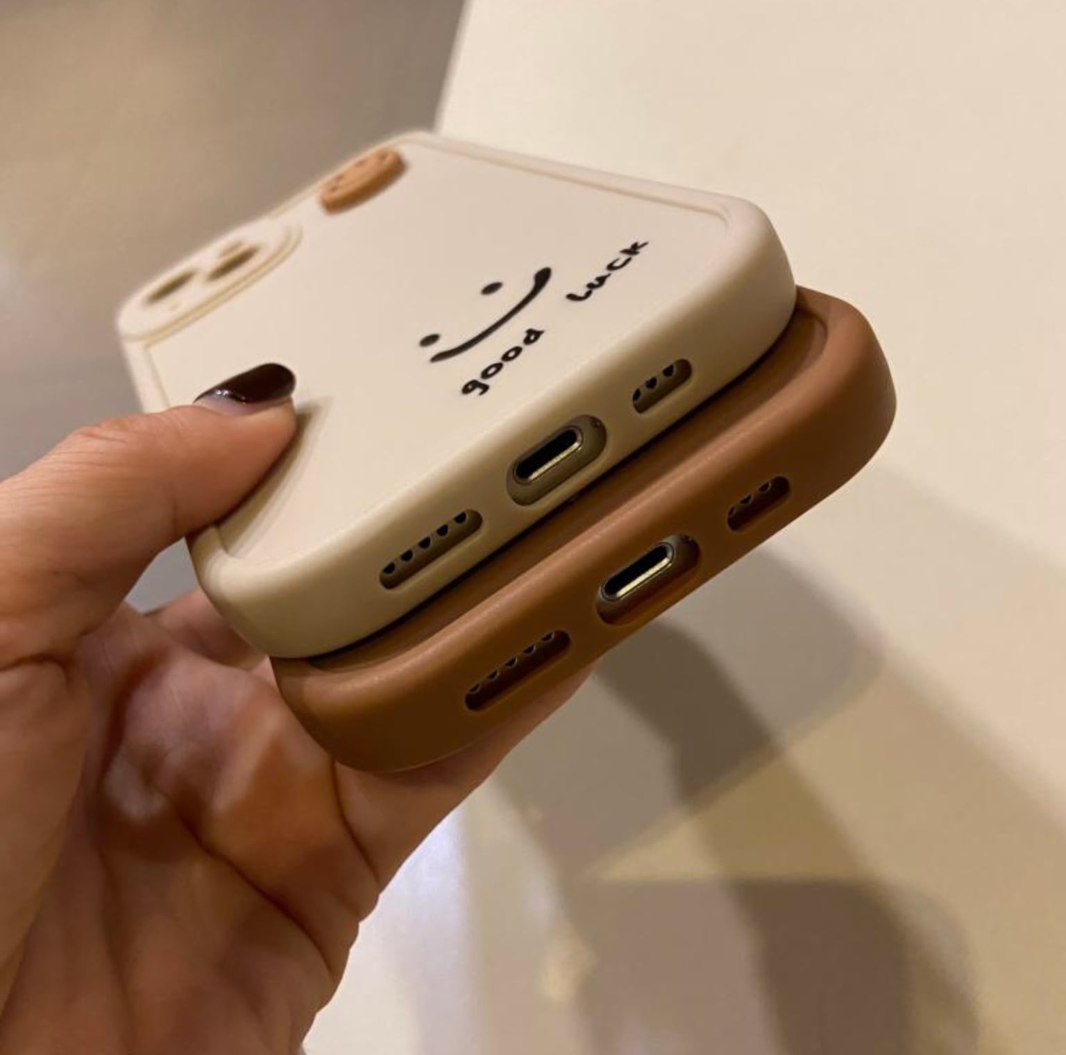 iPhoneケース iPhone13 iPhone12 にこちゃん スマイル カップル ペア
