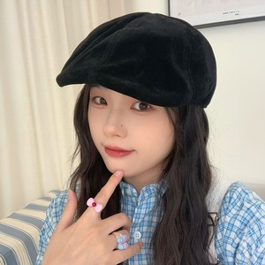 キャスケット 帽子 レディース メンズ 秋冬 韓国 ハンチング ハット きれいめ 大人 かわいい カジュアル フェミニン おしゃれ 通勤 通学 無地 ベレー帽 キャップ スエード調 大人可愛い 大人女子