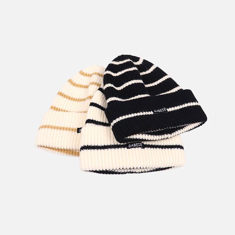 ★PINSTRIPED WOOL KNIT HAT　　　25190
