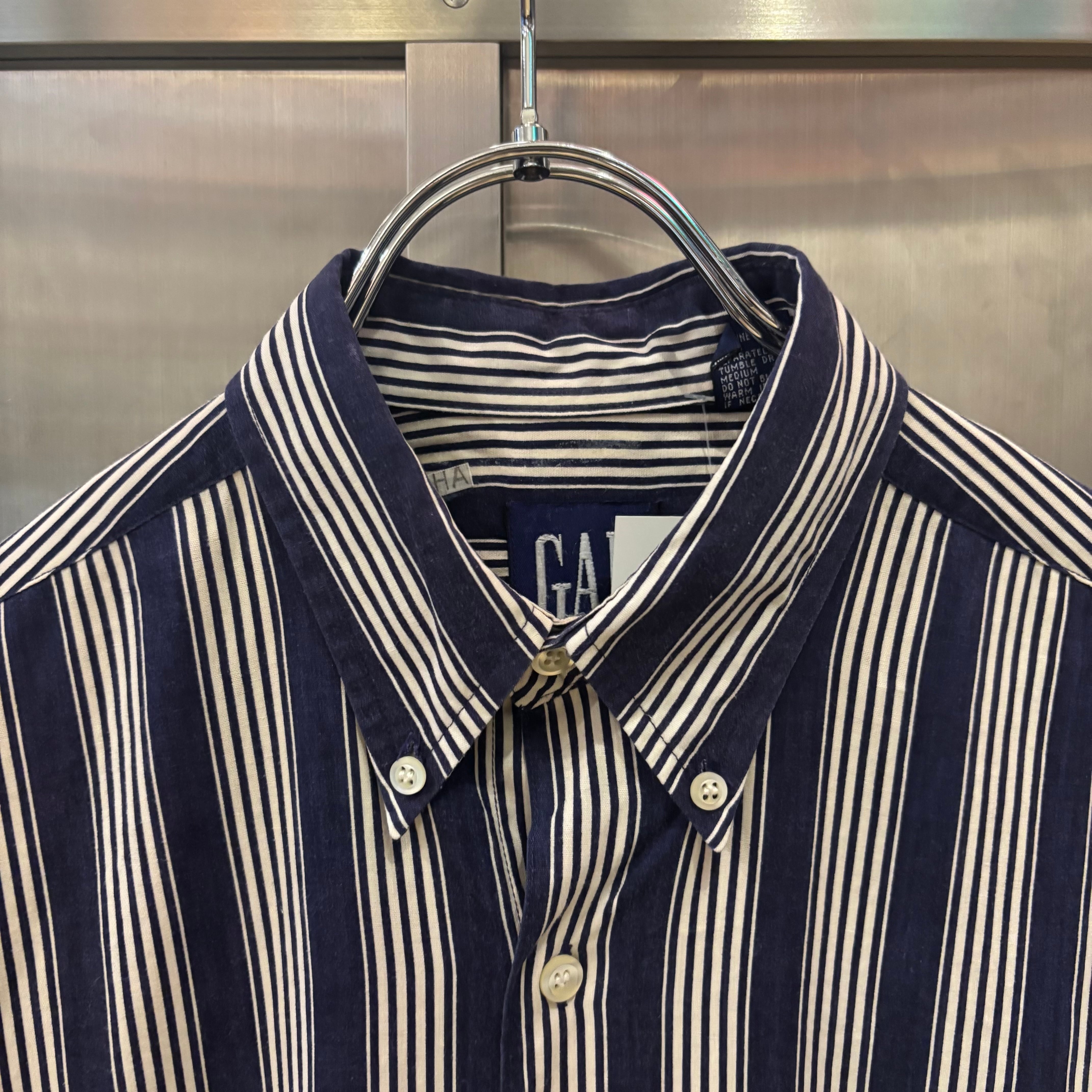 Old GAP ラガーシャツ L ネイビー ストライプ 90s OLD GAP STRIPE SHIRT | BerBerJin / & BerBerJin