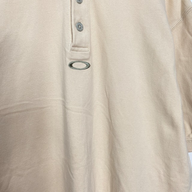 OAKLEY オークリー ワンポイント刺繍ロゴ半袖ポロシャツ ベージュ L