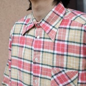 70's~ cotton light flannel check shirt