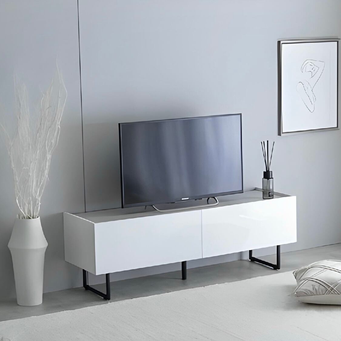 幅120cm【全2カラー/ストーン柄テレビボード】テレビ台 日本製