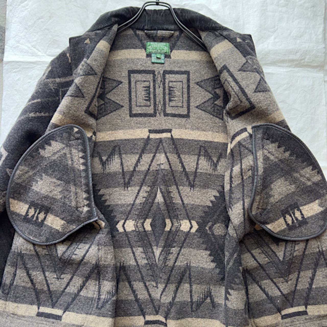 Ralph Lauren ラルフローレン ラグジャケット 80s ポロカントリー ウール ネイティブ柄 ヴィンテージ古着 M 画像11
