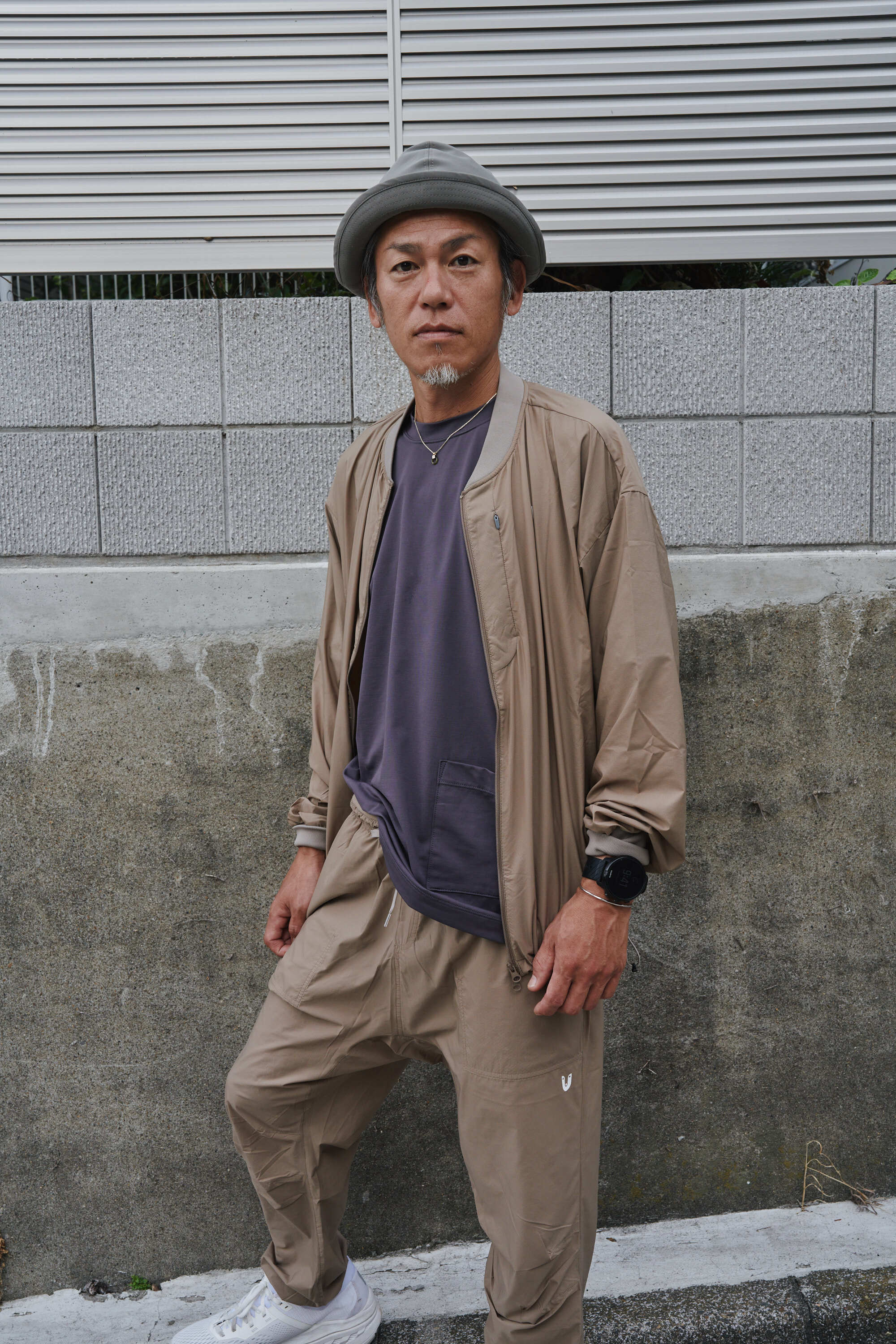 Sato Wind Blouson 2 : Color Blue Grey | TANNUKI Running Wear