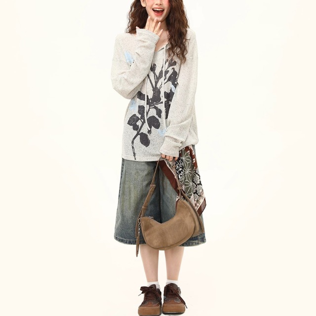 floral design loose top　フラワーデザインルーズトップス　J2179