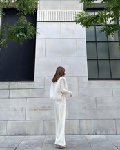 side ribbon fur vest white
