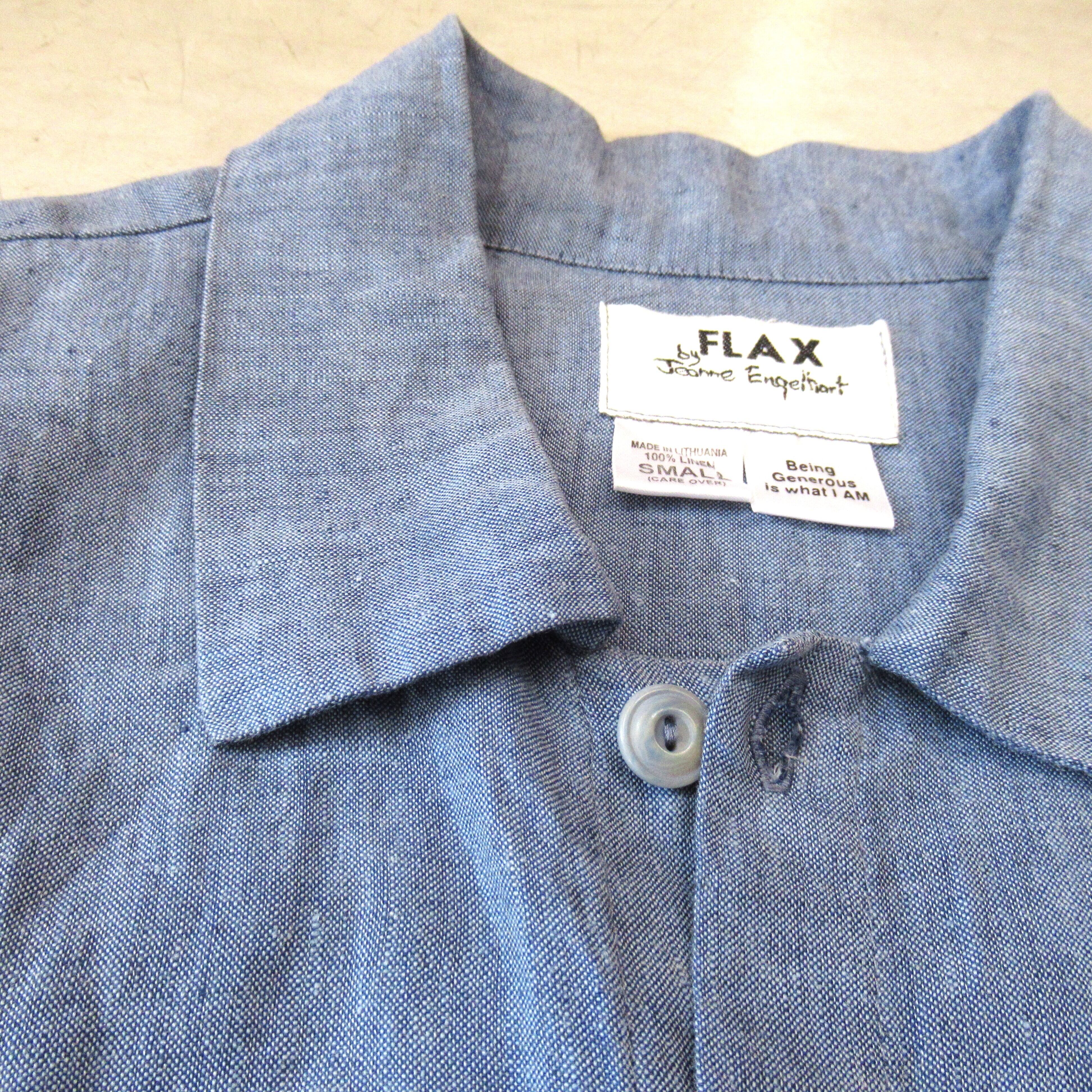 90S FLAX Linen Shirt【SMALL（実寸XL）】 | drop by
