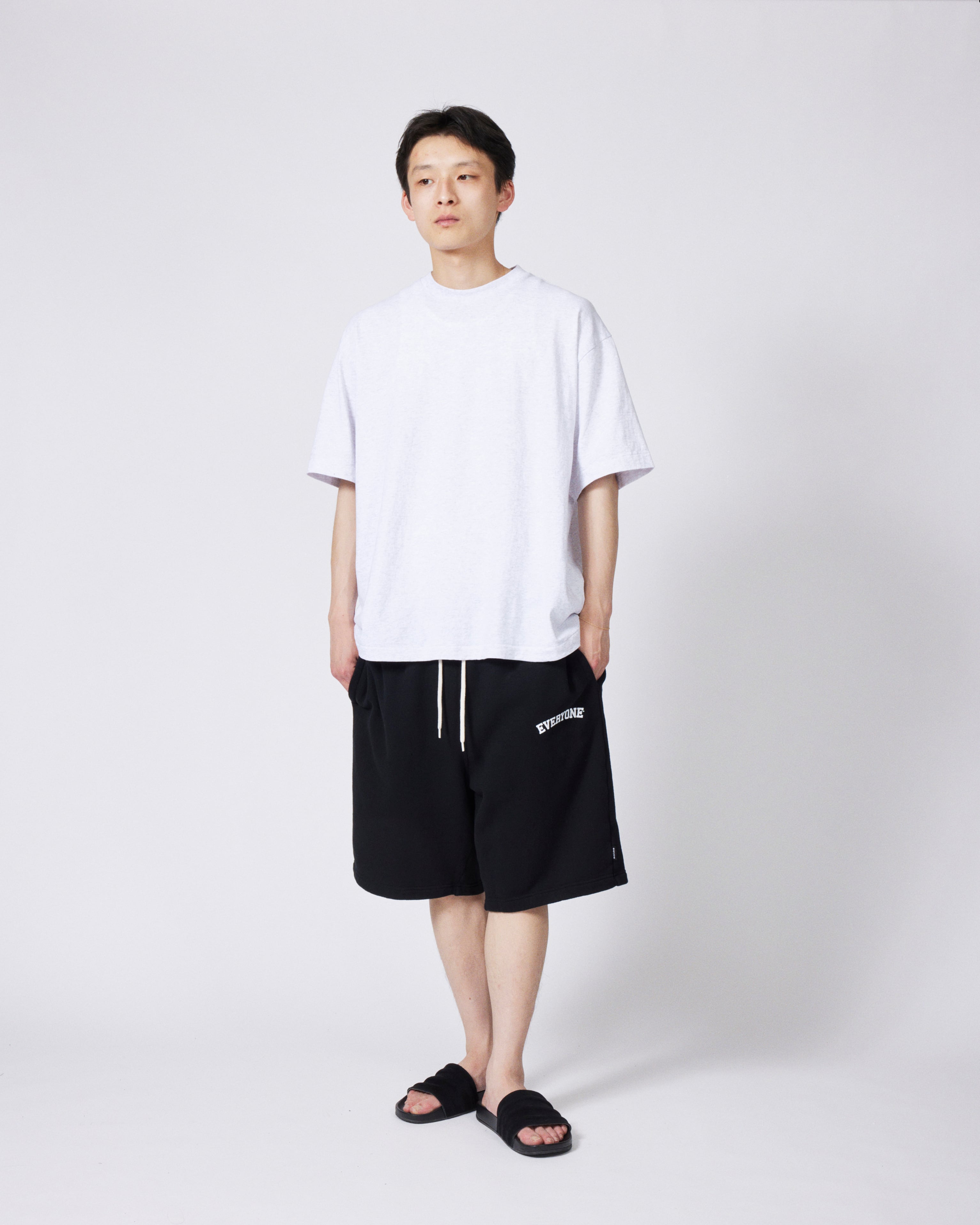 パンツ everyone classic sweat shorts everyone collegiate logo classic sweat shorts (BLACK) | everyone