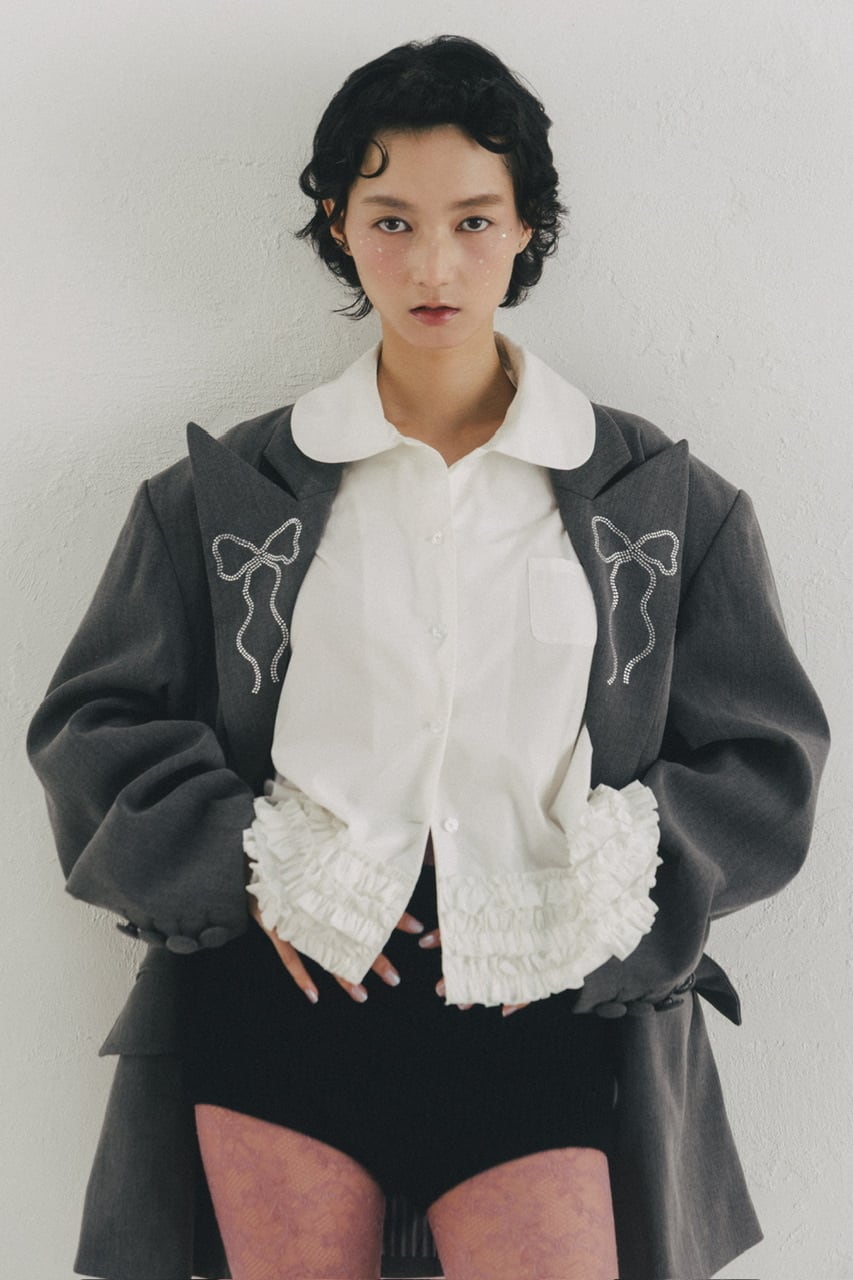 フリルブラウス　WHITE