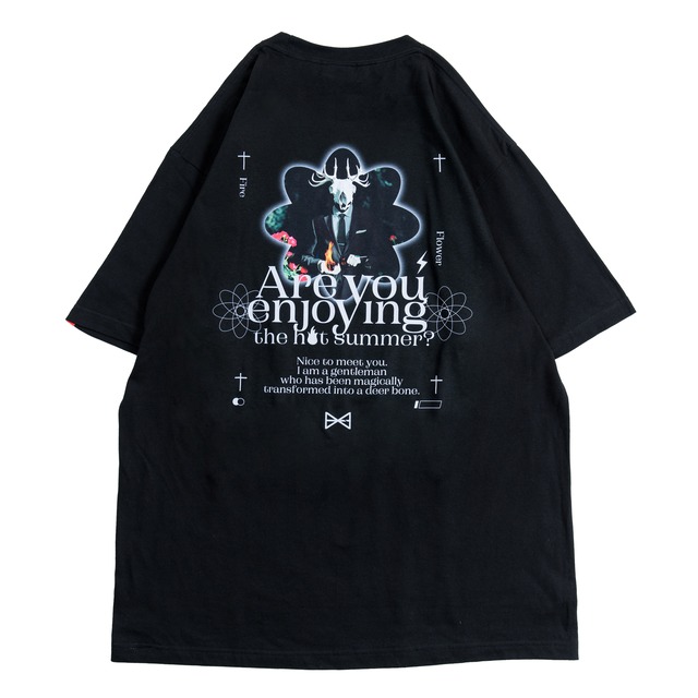 Gentlemanly deer Big Silhouette T-shirt / Black