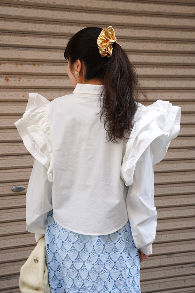 AFTERGLOW RUFFLE BLOUSE