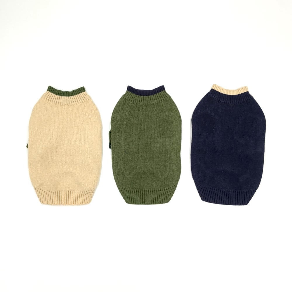 秋冬新作】小型犬用配色ニット タグ胸元 | CafeWayWay291