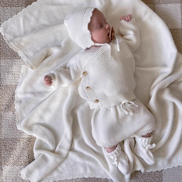 【BABY】無地ニットカーディガン