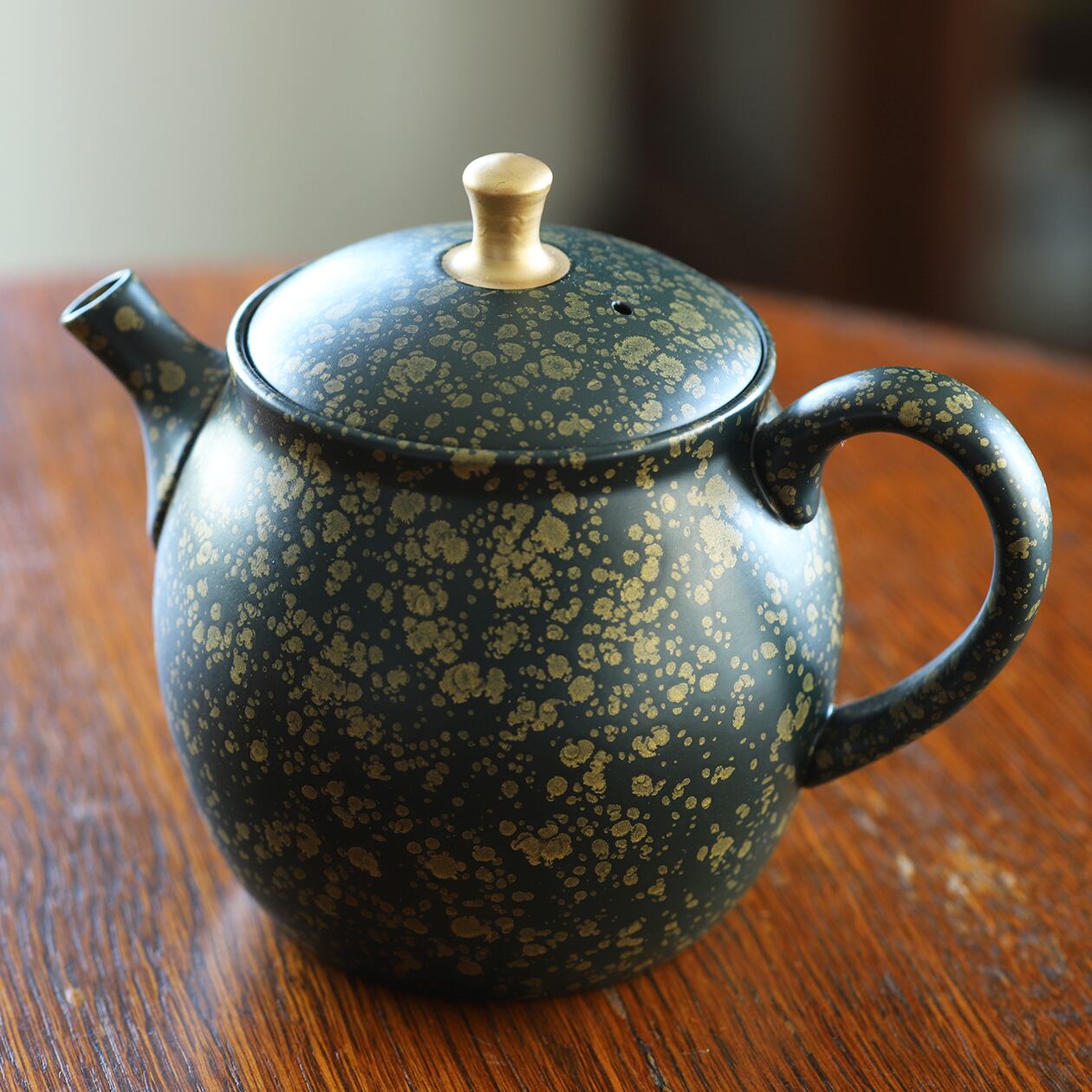 緑金 天目 マット後ろ手茶注 常滑焼の名工・梅原昭二（常滑焼）極上