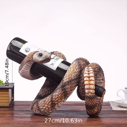 スネークワインラック ワインラック 樹脂彫刻ボトル グラスキングラトルスネークレッド  リビングルーム モダンアート ワインキャビネットデコレーション