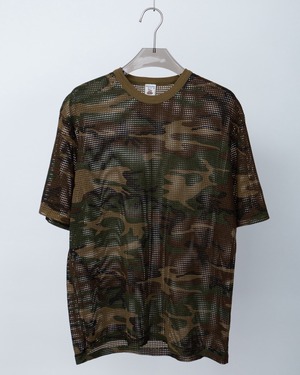 camouflage pattern mesh T-shirt