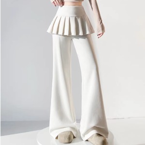 3色／プリーツコンビフレアパンツ ・13754
