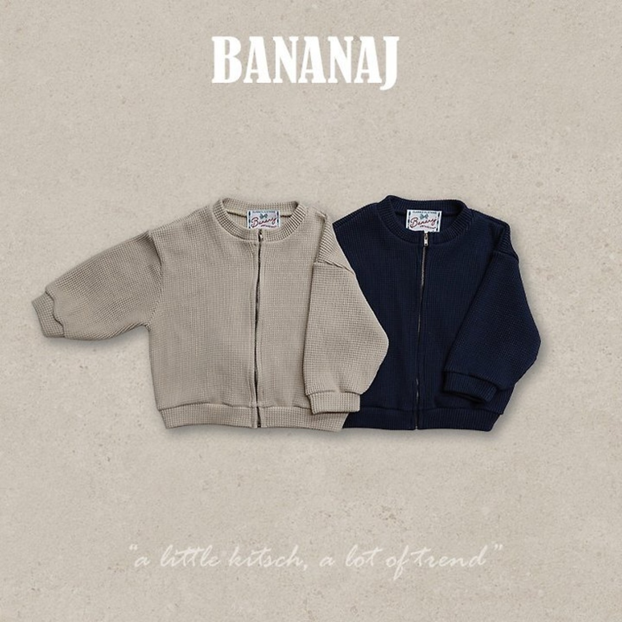 韓国子供服 / BANANA J / 26Autumn / ワッフル ジャケット / 秋服 / キッズ *XS~JS*