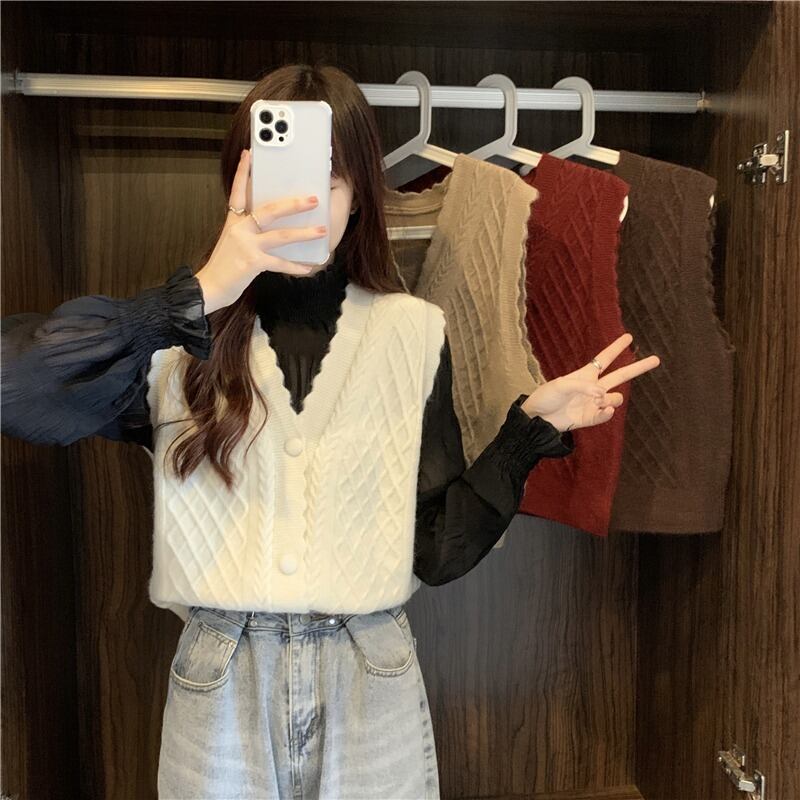 セーター オータムウィンターレディースVネックスタイルニットカーディガントップス 秋物 冬物 1号婦人51809400272