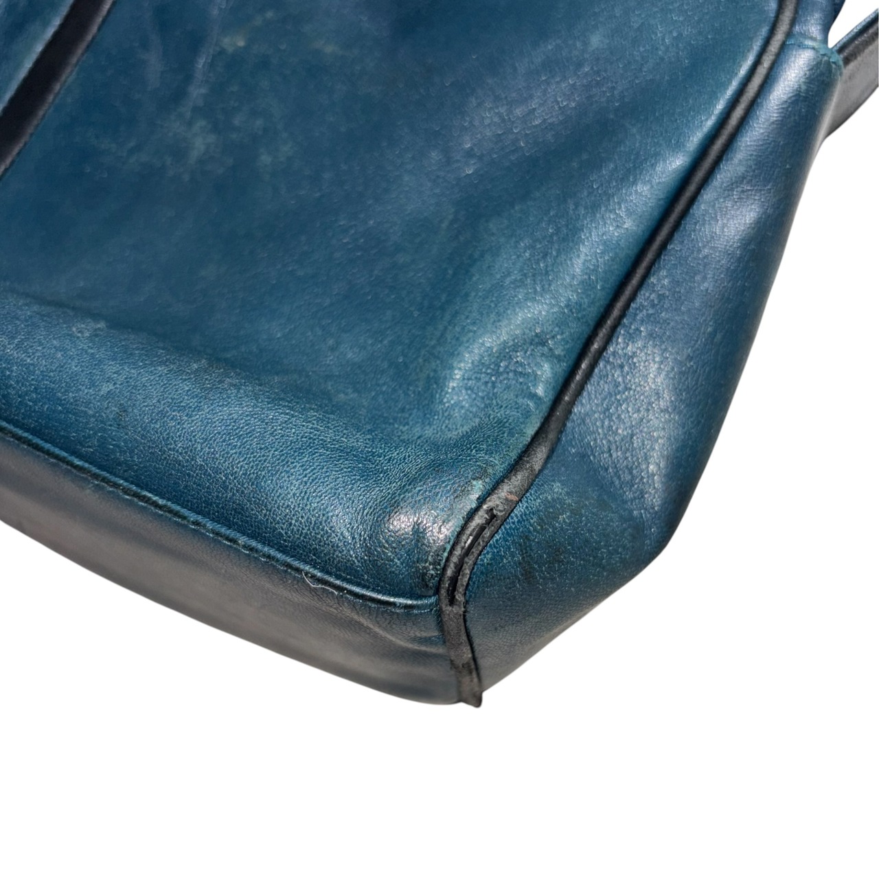 vintage LOEWE blue green leather shoulder bag