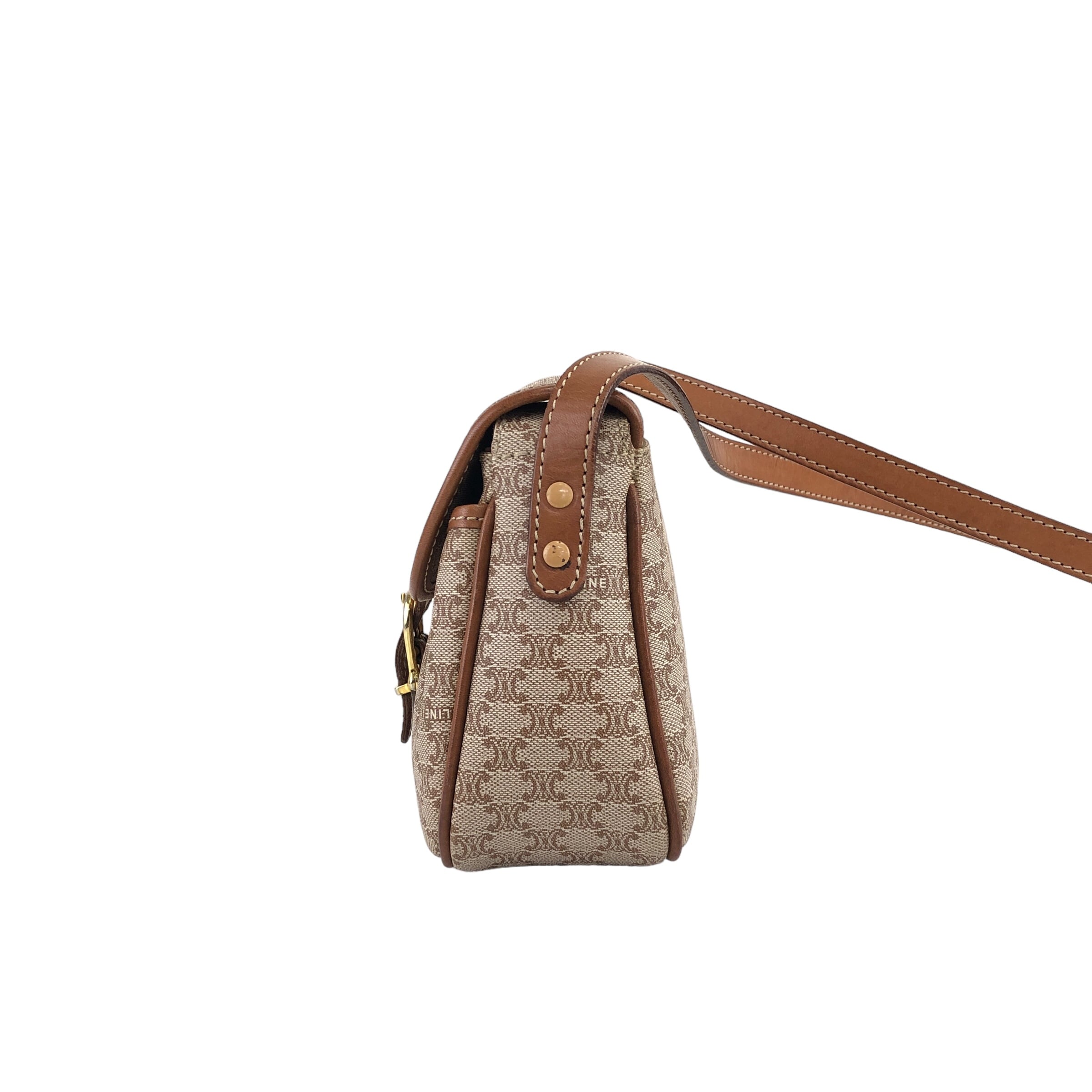 ✨CELINE✨セリーヌ✨マカダム✨ベージュ✨ヴィンテージ✨ショルダーバッグ✨ CELINE セリーヌ マカダム ショルダーバッグ ベージュ ブラゾン型押し