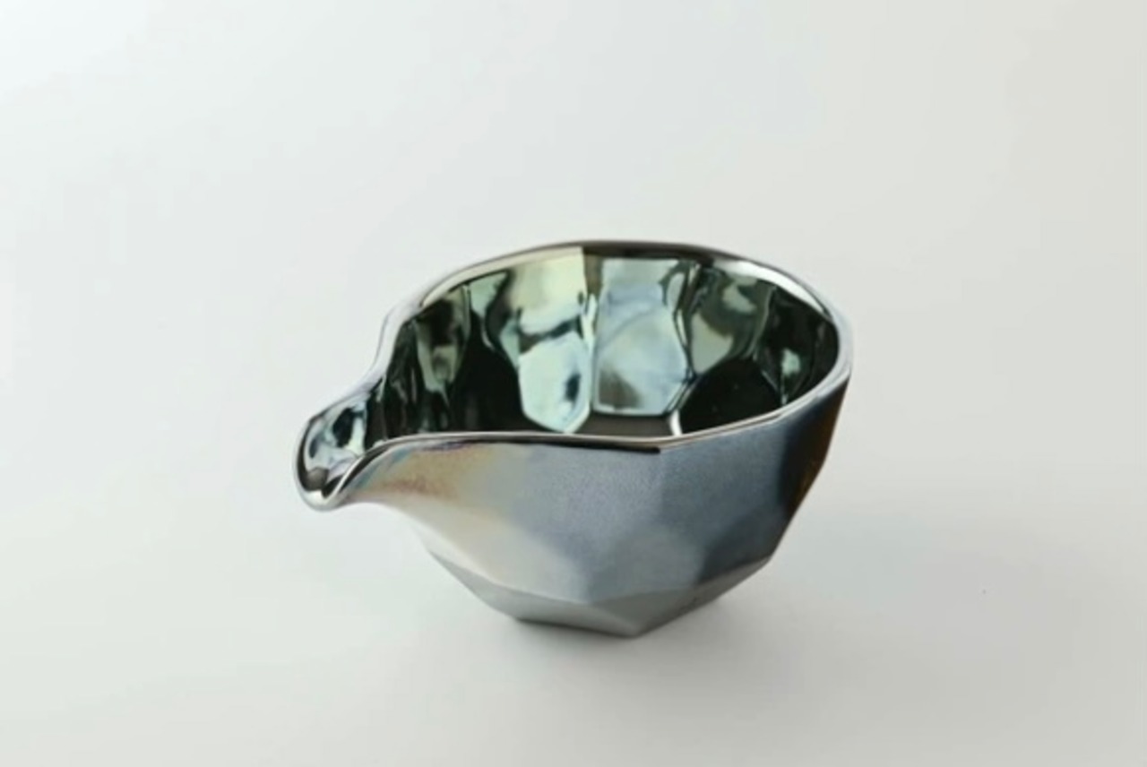 つばめ工房　プラチナブルー 冷酒器 お花見