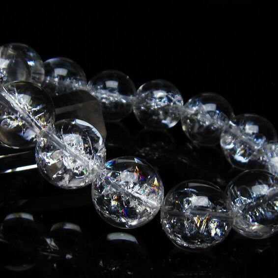 アイリスクォーツ 水晶 ブレスレット 18mm 一点物 111-35508