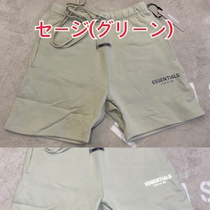 ESSENTIALSエッセンシャルズリフレクターロゴスウェットハーフパンツ￥21000＋tax