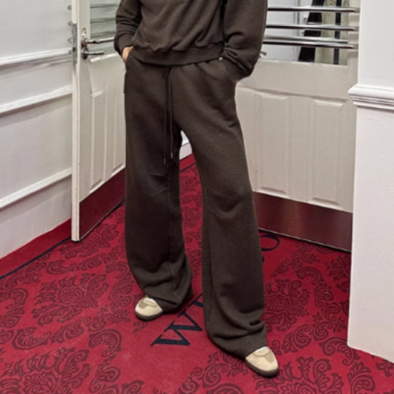 コーヒーカラースウェットパンツ（別売りでセットアップのトップスあり）　0858