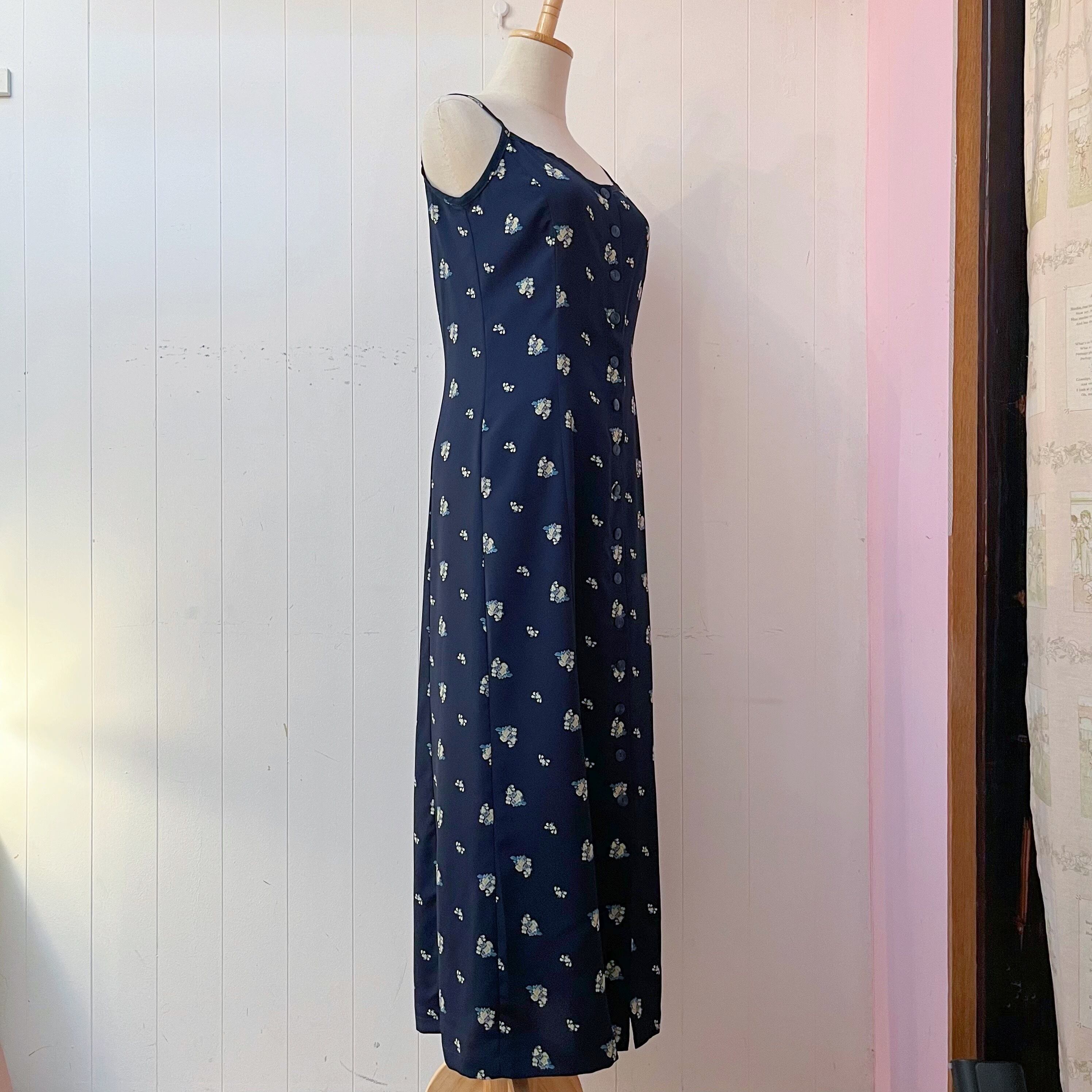 mini flower navy camisole one-piece