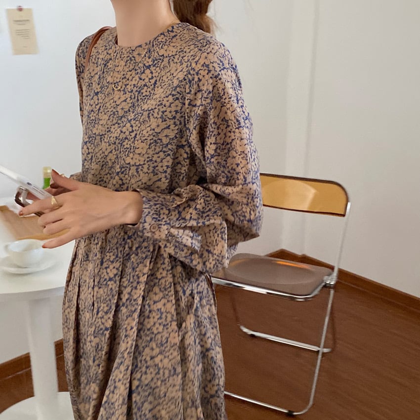 vintage flower ワンピース Ezick／Vintage flower サイドタックサテン