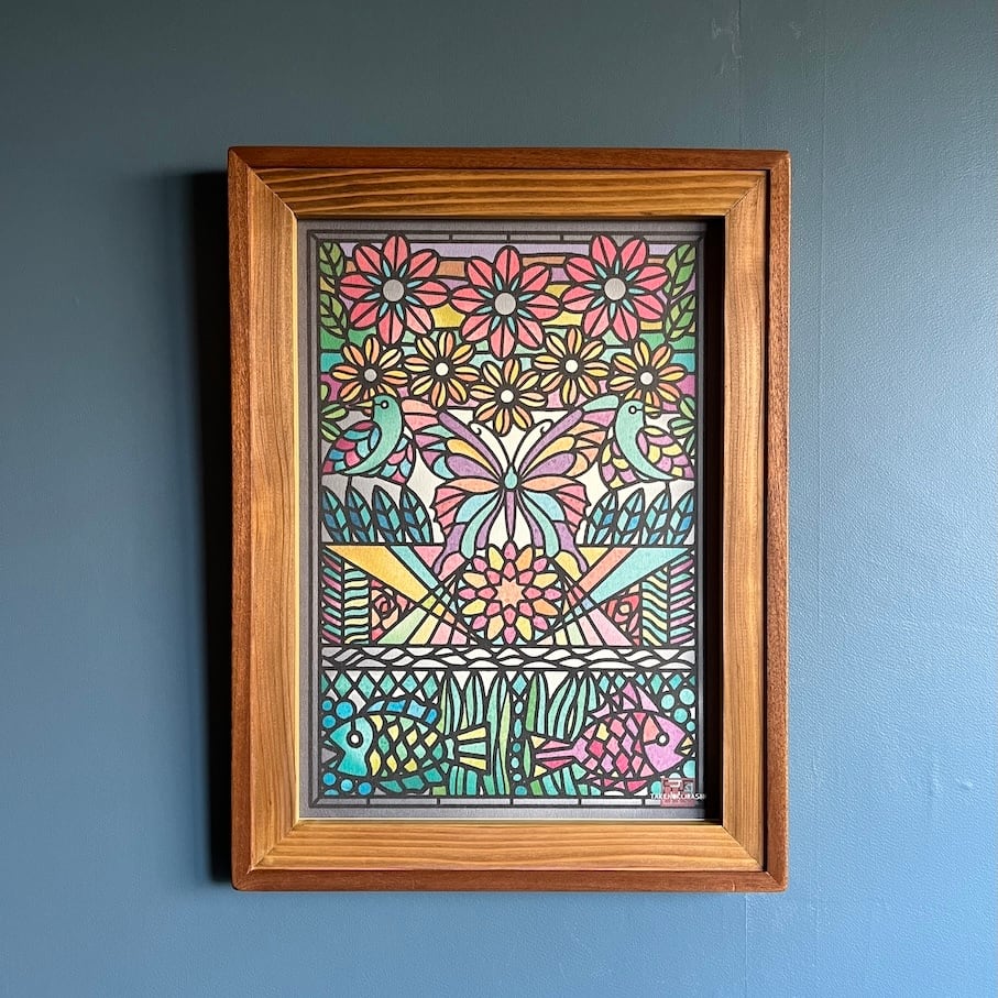 強力開運アート】ダイヤモンド赤富士 商売繁盛仕事運金運アップ A4額縁